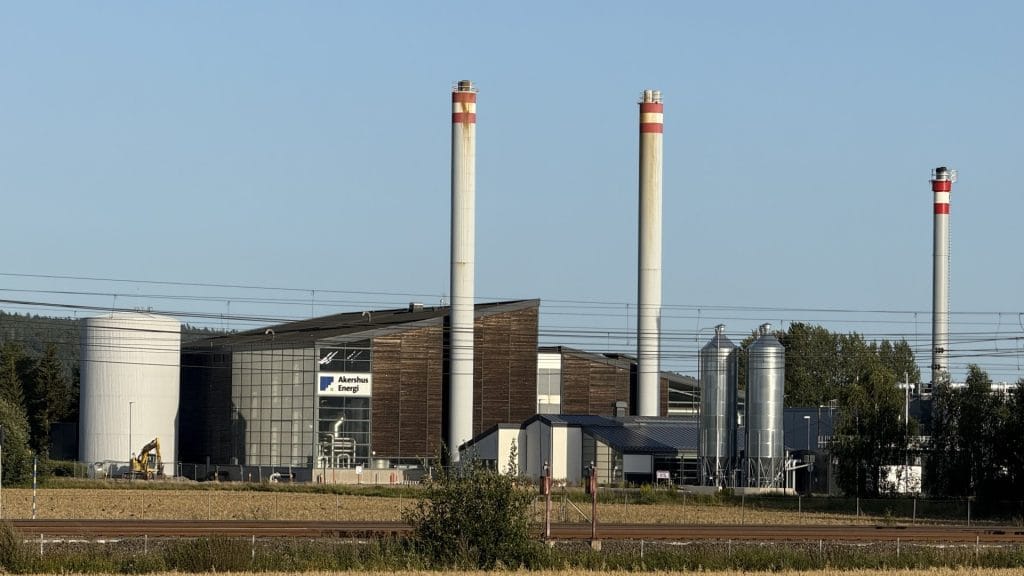 Akershus Energipark utenfor Lillestrøm med fjernvarmeanlegg på bioenergi.