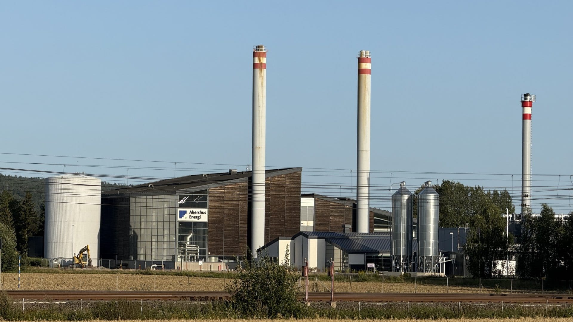 Akershus Energipark utenfor Lillestrøm med fjernvarmeanlegg på bioenergi.