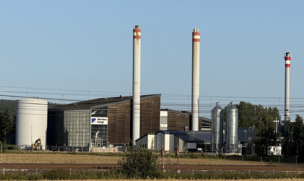 Akershus Energipark utenfor Lillestrøm med fjernvarmeanlegg på bioenergi.